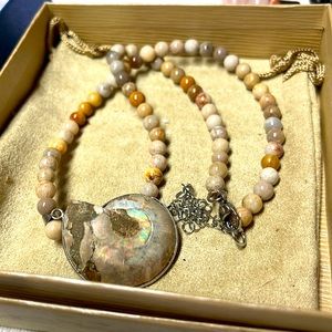 Nautilus fossil necklace